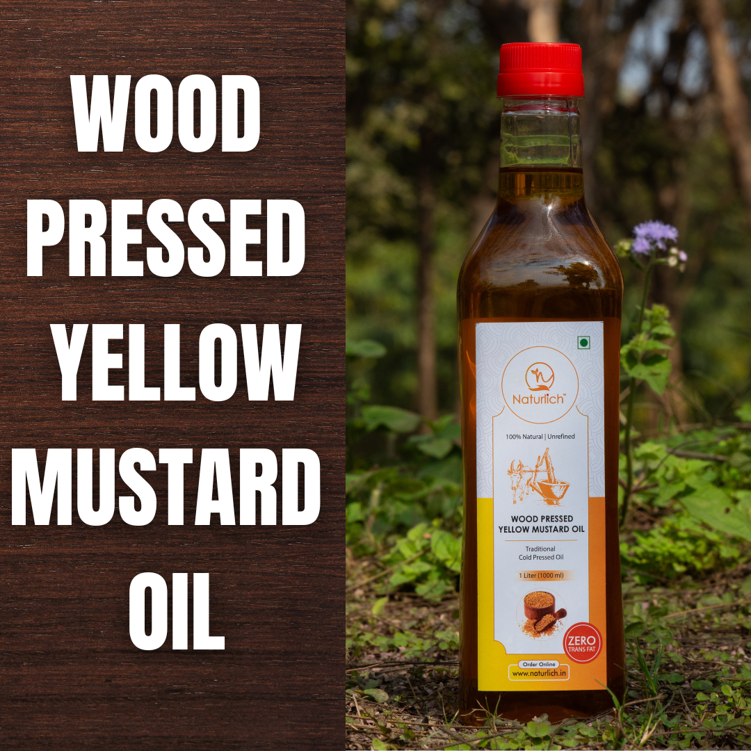 Wood Pressed Yellow Mustard Oil | Cold Pressed Yellow Mustard Oil | Kachhi Ghani Oil | Naturlich Lakdi Ghani Oil