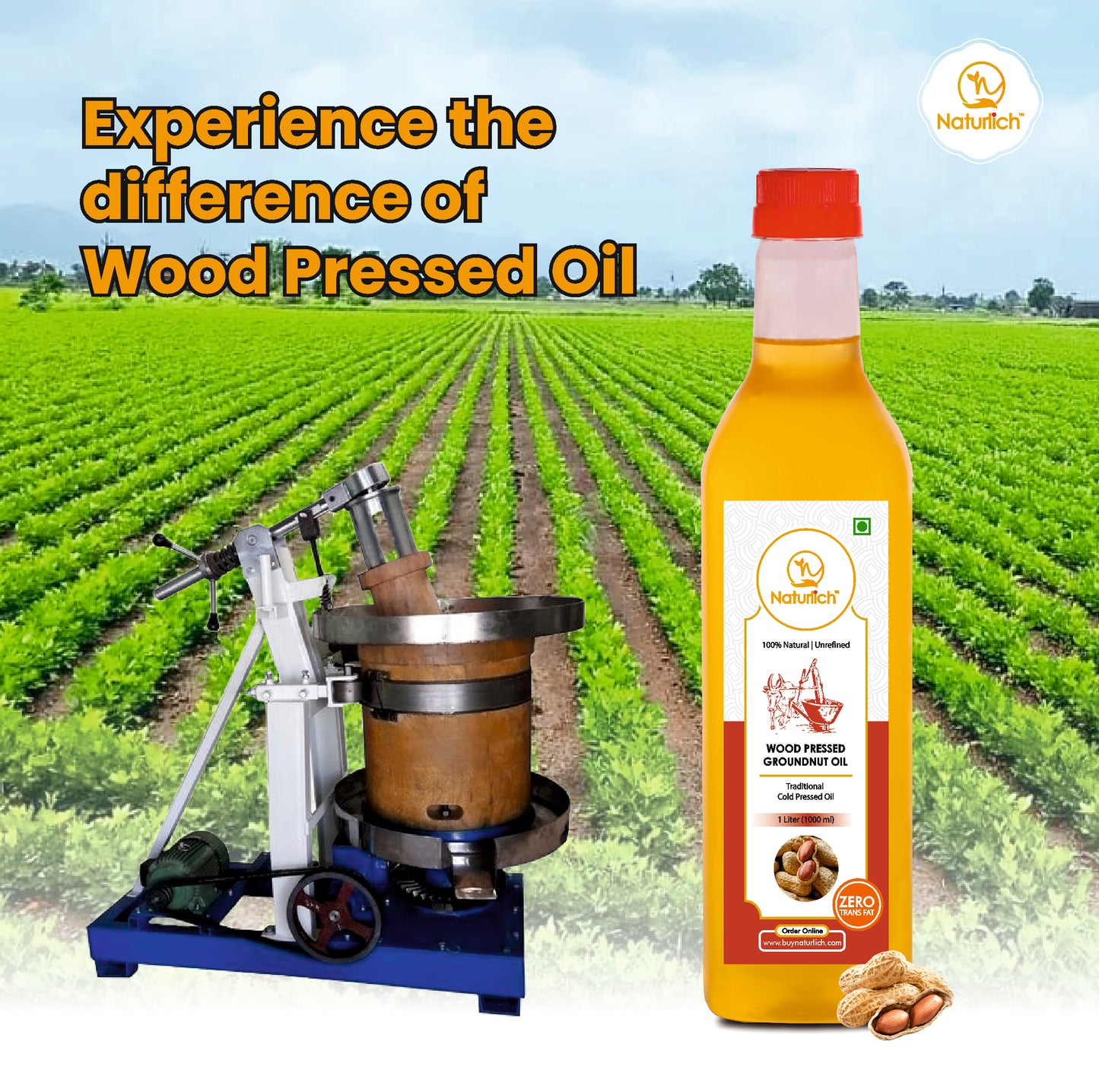 Wood Pressed Groundnut Oil