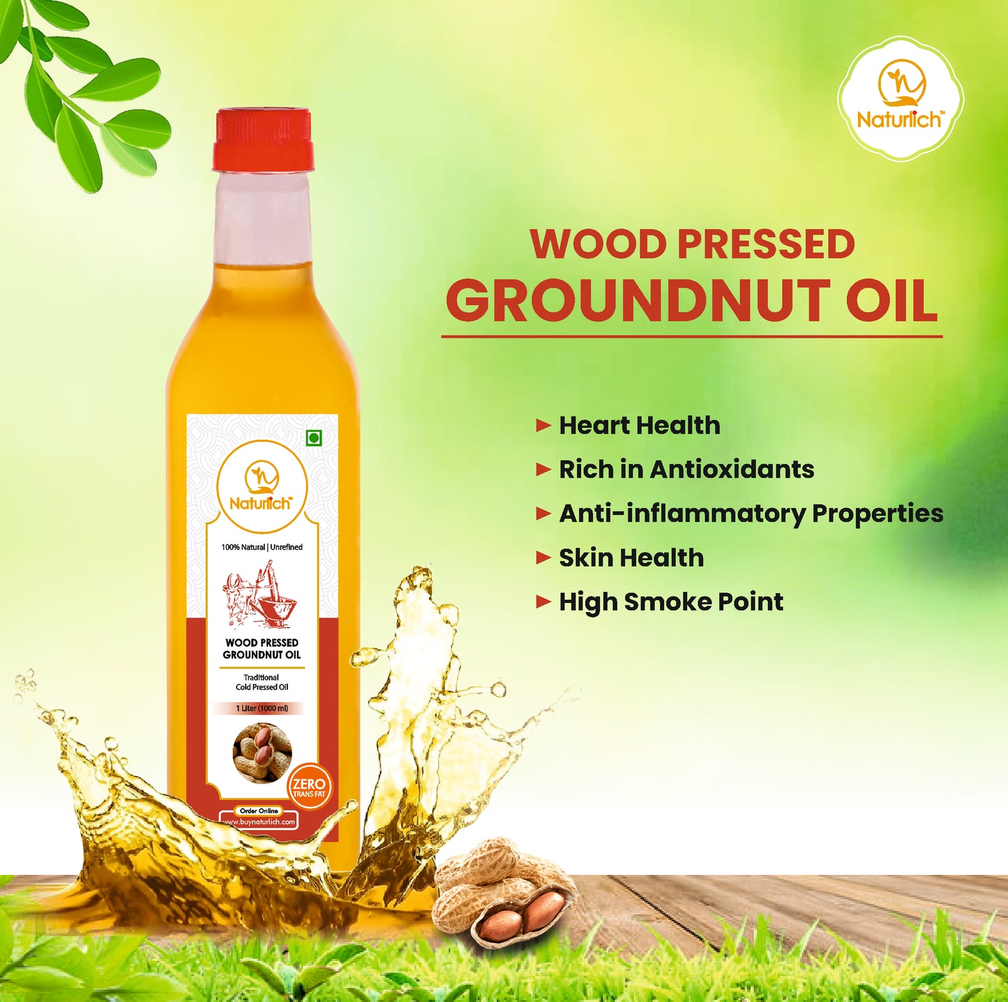 Wood Pressed Groundnut Oil